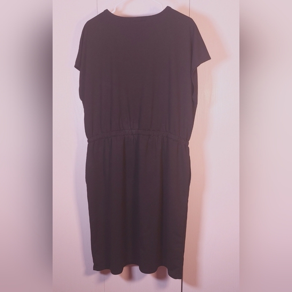 32 Degrees Cool Black Soft Lux Knit Dress Size XL Drawstring Waist Comfy Casual - Picture 3 of 10
